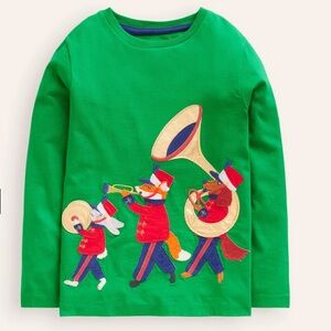NWT MINI BODEN GREEN LONG SLEEVE HIGHLAND MARCHING BAND TOP BOYS 8-9